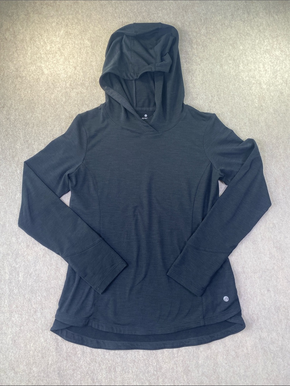 Apana Black Hooded Long Sleeve Pullover‎ Size Small